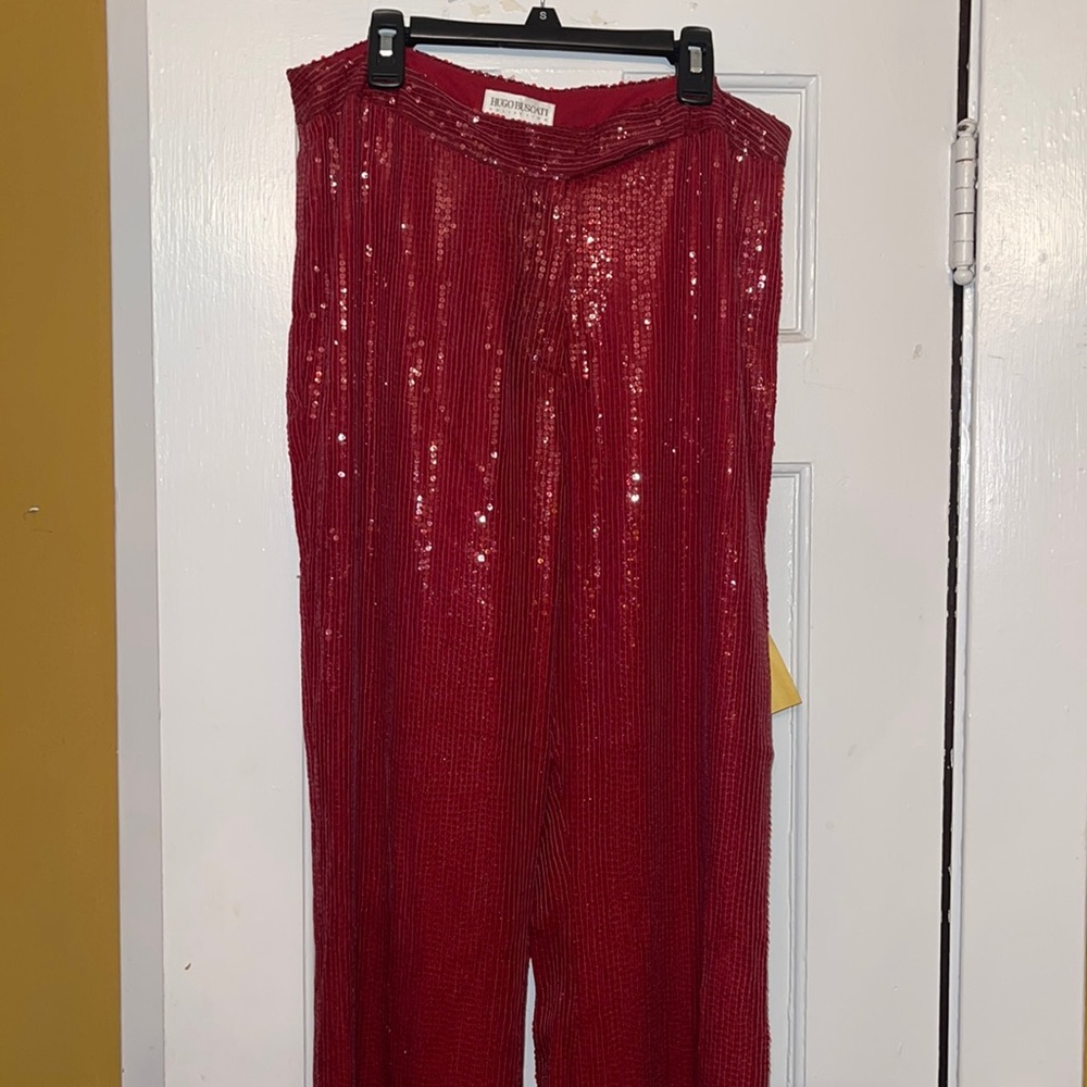 Beautiful Ruby Red Sequin Trousers!! - image 1